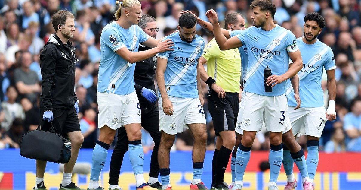 إصابة الجزائري آيت نوري لاعب مانشستر سيتي أمام توتنهام