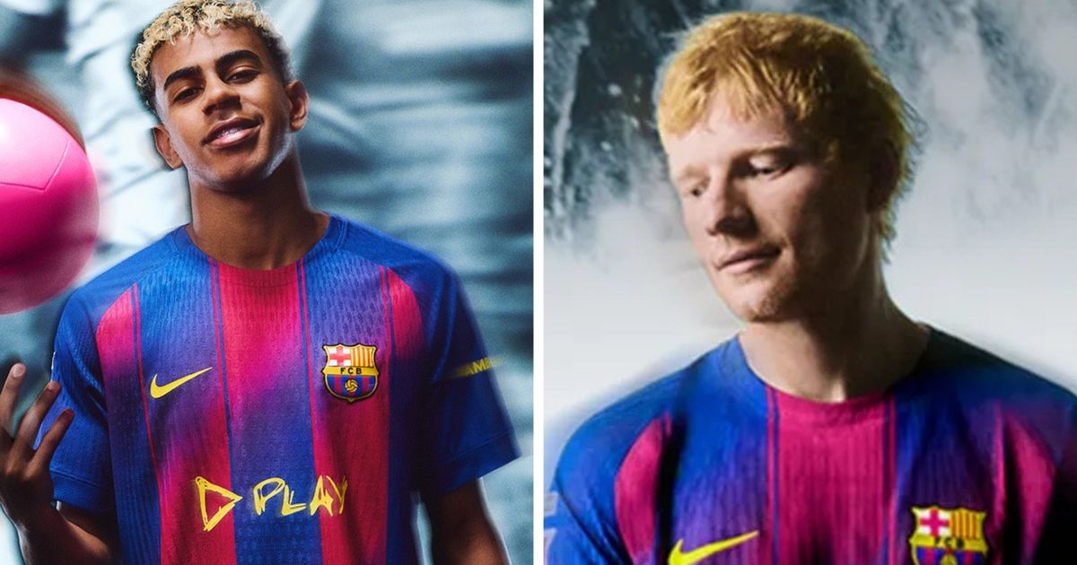 "Ed Sheeran" يُزيّن قميص برشلونة في الكلاسيكو أمام ريال مدريد