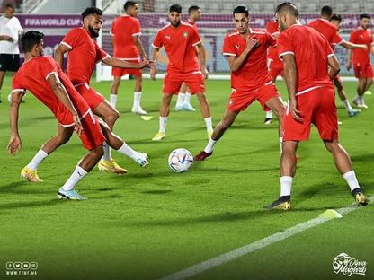 صورة من الحصة التدريبية للمنتخب المغربي استعدادا لمونديال قطر 2022 - صورة من الاتحاد المغربي لكرة القدم