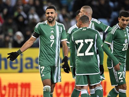 رياض محرز خلال ودية الجزائر والسويد - 19 نوفمبر 2022 - AFP