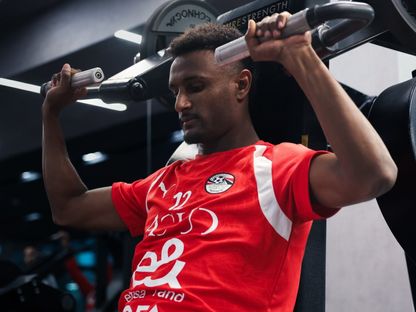 هيثم حسن لاعب منتخب مصر خلال تدريب - 23 مارس 2026 - X/@@EgyptNT