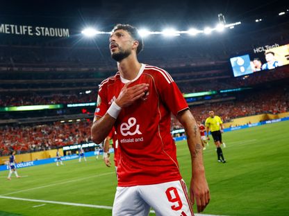 احتفال وسام أبو علي مهاجم الأهلي بتسجيل هدف في مرمى بورتو بكأس العالم للأندية - 23 يونيو 2025 - Reuters