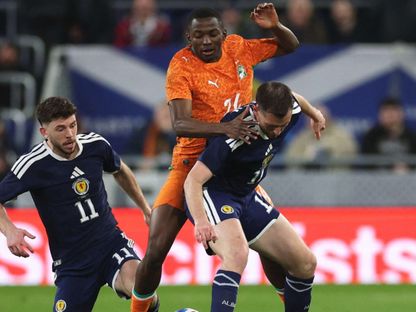 بازومانا توريه خلال مباراة ودية بين كوت ديفوار واسكتلندا - 31 مارس 2026 - Reuters