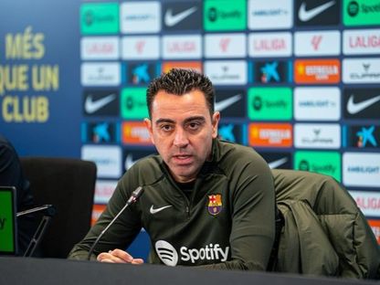 تشافي هيرنانديز المدير الفني لفريق برشلونة في مؤتمر صحفي - 2 فبراير 2024 - X/FCBarcelona