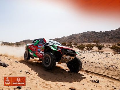 السائق السعودي يزيد الراجحي خلال مشاركته في الجولة الثانية من رالي داكار - 6 يناير 2025 - X/@dakar