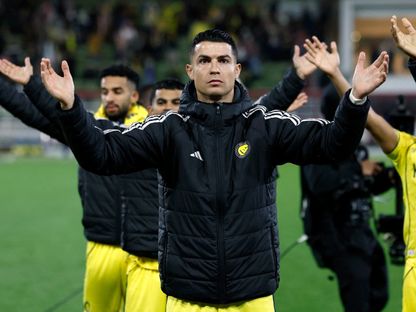 كريستيانو رونالدو يحتفل بفوز النصر على الخلود في دوري روشن - 30 يناير 2026 - Reuters