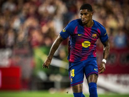 ماركوس راشفورد مهاجم برشلونة في مباراة ودية ضد فيسيل كوبي - 27 يوليو 2025 - X/@FCBarcelona