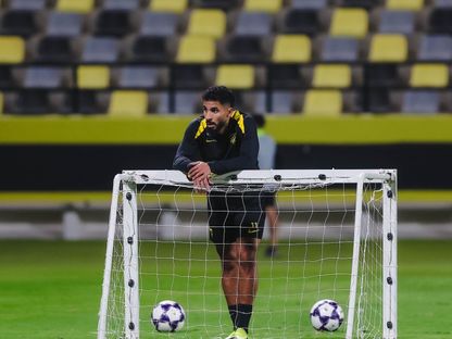 صالح الشهري لاعب الاتحاد في حصة تدريبية - 1 مارس 2026 - X/@ittihad