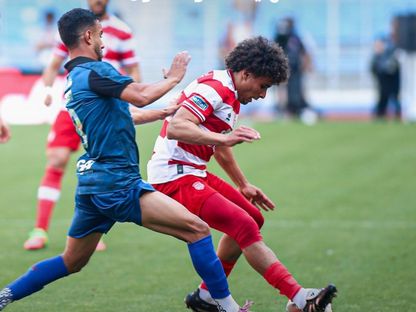 أسامة الشريمي لاعب النادي الإفريقي يسيطر على الكرة خلال مواجهة الملعب التونسي في الدوري التونسي - 3 مايو 2026 - FB/@Club Africain