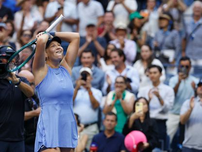 أماندا أنيسيموفا بعد فوزها على إيغا شفيونتيك في ربع نهائي بطولة أميركا المفتوحة للتنس - 3 سبتمبر 2025 - Geoff Burke-Imagn Images