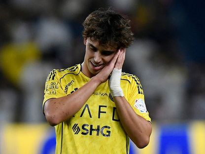 احتفال جواو فيليكس مهاجم النصر بتسجيل هدف رائع في مرمى الفتح بالدوري السعودي - 18 أكتوبر 2025 - Reuters