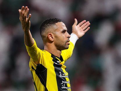 احتفال يوسف النصيري مهاجم الاتحاد بتسجيل هدف في مرمى الاتفاق بالدوري السعودي - 20 أكتوبر 2026 - X/@ittihad