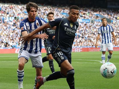 كيليان مبابي في مباراة ريال سوسيداد وريال مدريد بالدوري الإسباني 13 سبتمبر 2025 - Reuters