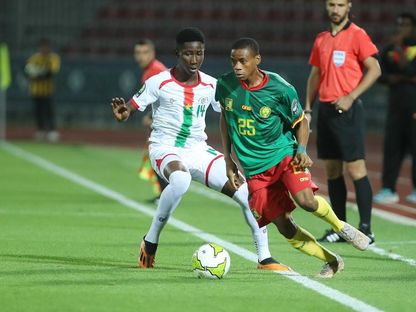 من مباراة بوركينا فاسو والكاميرون بكأس أمم إفريقيا تحت 17 عاماً - 6 مايو 2023  - Twitter/@caf_online_AR