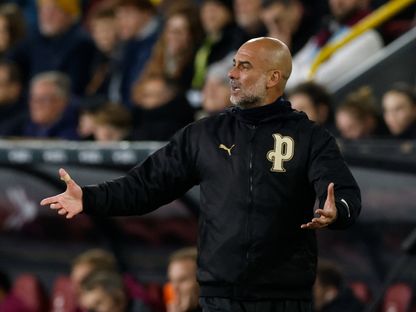 بيب غوارديولا مدرب مانشستر سيتي خلال مواجهة بيرنلي في الدوري الإنجليزي الممتاز - 22 أبريل 2026 - REUTERS