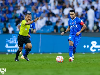 سالم الدوسري لاعب نادي الهلال خلال مباراة التعاون بالدوري السعودي - 10 نوفمبر 2023  - X/@Alhilal_FC