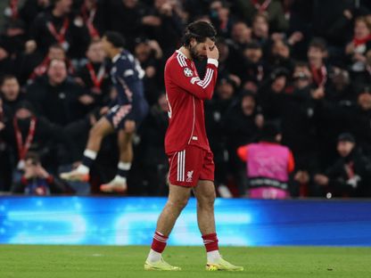 حسرة دومينيك سوبوسلاي بعد هدف إيندهوفن الثالث أمام ليفربول في دوري أبطال أوروبا - 26 نوفمبر 2025 - Reuters