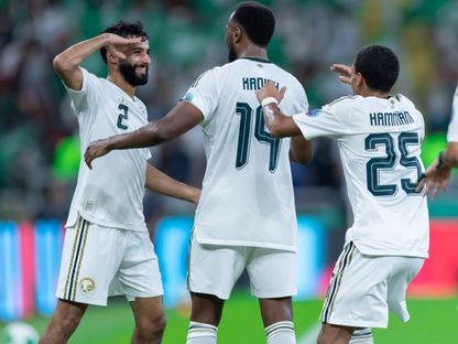 احتفال لاعبي السعودية بتسجيل هدف في مرمى عمان بخليجي 27 - 26 سبتمبر 2026 - X/@SaudiNT