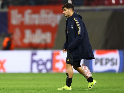 إبراهيم دياز بعد مباراة بين لايبزيغ وريال مدريد في دوري أبطال أوروبا - 13 فبراير 2024 - Reuters