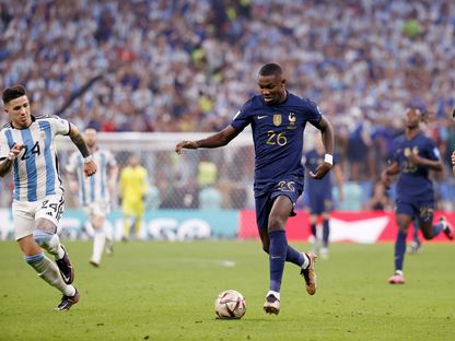 ماركوس تورام مهاجم منتخب فرنسا خلال مواجهة الأرجنتين في نهائي مونديال 2022- 18 ديسمبر 2022 - REUTERS