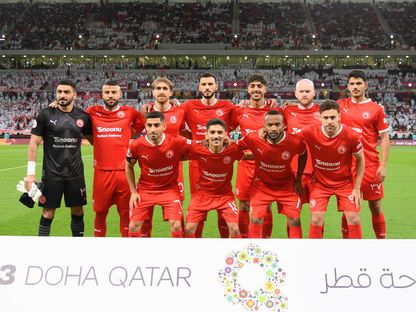 فريق العربي القطري قبل مواجهة السد في نهائي كأس أمير قطر - 12 مايو 2023 - twitter/alarabi_club