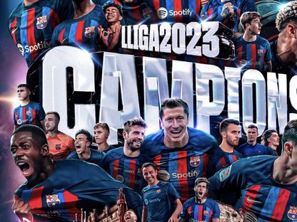 برشلونة بطلاً للدوري الإسباني قبل 4 جولات من نهاية موسم 2023/2022 - Barcelona twitter