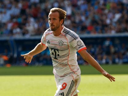 هاري كين بعد تسجيله هدفاً لبايرن ميونيخ في مرمى هوفنهايم - 20 سبتمبر 2025 - REUTERS