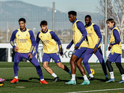راوول أسينسيو مدافع الكاستيا خلال تدريبات الفريق الأول لريال مدريد - 19 ديسمبر 2023 - x/@realmadrid
