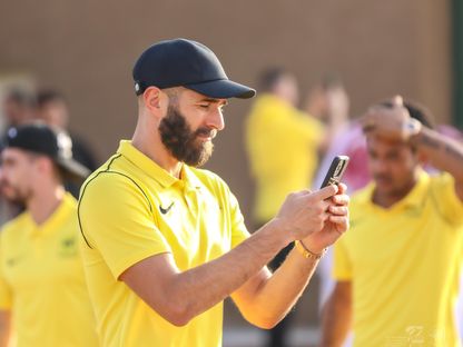 كريم بنزيما خلال معسكر الاتحاد السعودي في الطائف - 25 يوليو 2023 - Tw/@ittihad