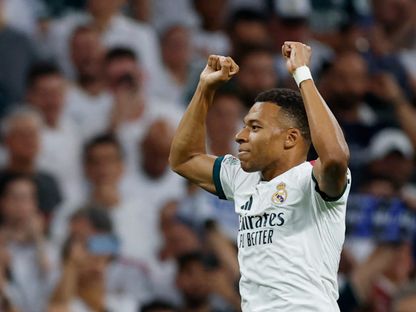 كيليان مبابي يحتفل بالتسجيل مع ريال مدريد ضد إنتر ميلان - 8 سبتمبر 2026 - Reuters