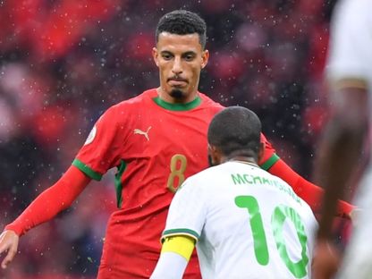 عز الدين أوناحي لاعب منتخب المغرب خلال مواجهة جزر القمر في كأس أمم إفريقيا - 21 ديسمبر 2025 - ENMAROCofficiel/fb