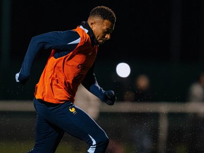 كيليان مبابي في حصة تدريبية مع منتخب فرنسا - 12 نوفمبر 2025 - X/@equipedefrance