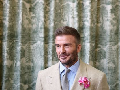 ديفيد بيكهام قبل لقائه مع الملك تشارلز ملك بريطانيا - 19 مايو 2025 - Reuters