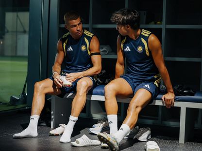 كريستيانو رونالدو وجواو فيليكس قبل تدريب للنصر - 20 أغسطس 2026 - X/@AlNassrFC
