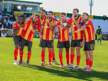 احتفال لاعبي الترجي الرياضي بتسجيل هدف في مرمى مستقبل المرسى بالدوري التونسي - 1 أكتوبر 2025 - FB/@Espérance Sportive de Tunis