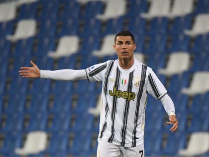 كريستيانو رونالدو خلال مباراة بين يوفنتوس وساسولو في الدوري الإيطالي – 12 مايو 2021 - Reuters