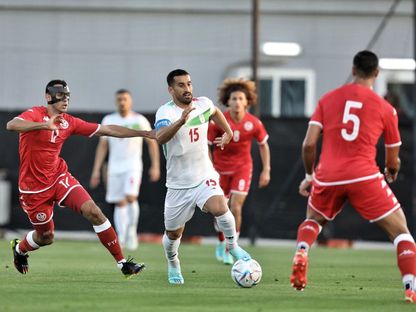 خلال مباراة تونس وإيران في الدوحة - Twitter/@GolBezan