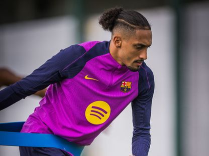 رافينيا ألكانتارا من تدريبات برشلونة قبل مواجهة فالنسيا بالدوري الإسباني - 12 سبتمبر 2025 - X/FCBarcelona_es