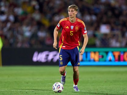 دين هويسن خلال مباراة بين إسبانيا وبلغاريا في تصفيات كأس العالم 2026 - 4 سبتمبر 2025 - X/@SEFutbol