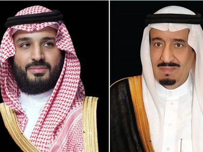 خادم الحرمين الشريفين الملك سلمان بن عبد العزيز آل سعود وولي العهد الأمير محمد بن سلمان رئيس مجلس الوزراء السعودي - الشرق الأوسط