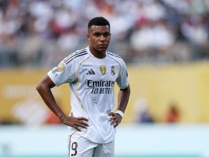 كيليان مبابي في ذهول بعد تأخر مبكر لريال مدريد أمام باريس سان جيرمان في نصف نهائي كأس العالم للأندية - 9 يوليو 2025 - Reuters