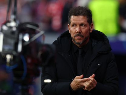 دييغو سيميوني خلال مباراة أتلتيكو مدريد وبرشلونة بدوري أبطال أوروبا - 14 أبريل 2026 - Reuters