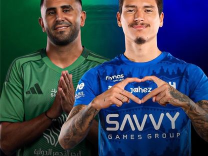 صورة مركبة للثنائي داروين نونيز (الهلال) ورياض محرز (الأهلي) - الشرق