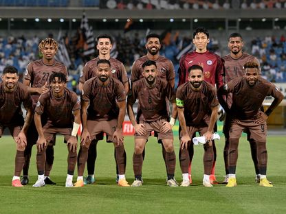 فريق الشباب السعودي قبل مواجهة تشرين السوري في كأس الملك سلمان - 11 مايو 2023 - twitter/AlShababSaudiFC