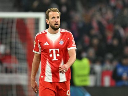 لاعب بايرن ميونيخ هاري كين خلال مباراة أوغسبورغ  في الدوري الألماني - 24 يناير 2026 - Reuters
