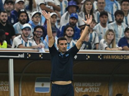 مدرب الأرجنتين ليونيل سكالوني خلال النهائي ضد فرنسا - 18 ديسمبر 2022 - Reuters 