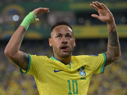 نيمار خلال مباراة بين البرازيل وفنزويلا في تصفيات كأس العالم 2026 - 12 أكتوبر 2023 - AFP