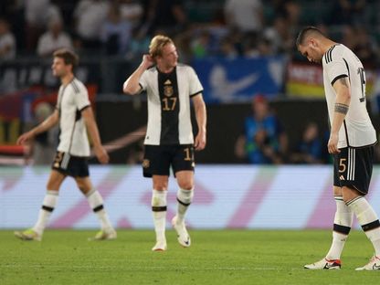 لاعبو منتخب ألمانيا بعد الخسارة أمام اليابان - 10 سبتمبر 2023 - REUTERS