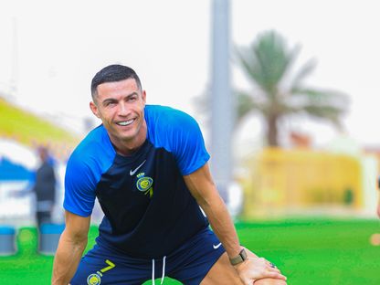 كريستيانو رونالدو هداف نادي النصر خلال حصة تدريبية - 22 نوفمبر 2023 - X/@AlNassrFC