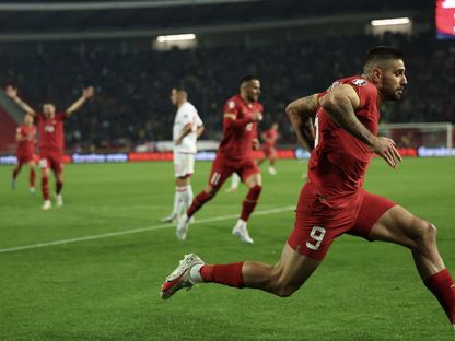 الكسندر ميتروفيتش في مباراة الجبل الأسود وصربيا بتصفيات يورو 2024 - Reuters